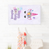 Cute Pink Unicorn Birthday Banner (Insitu)