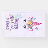Cute Pink Unicorn Birthday Banner (Horizontaal)