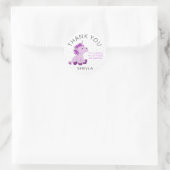 Cute Pink Unicorn Birthday Dank u Ronde Sticker (Tas)