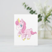 Cute Pink Unicorn Briefkaart (Staand voorkant)