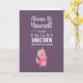Cute Pink Unicorn Cards Girl Girly Pony Funny Kaart (Gele Bloem)