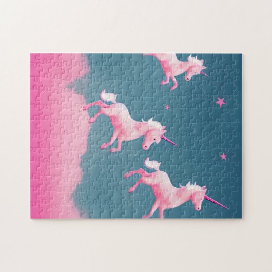 Cute Pink Unicorn Dreams Legpuzzel (Horizontaal)
