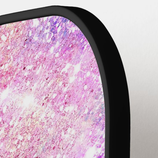 Cute Pink unicorn faux glitter monogram Pickleball Paddle (Links Detail)