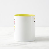 Cute Pink Unicorn Flamingo Llama Believe Quote Mok (Midden)