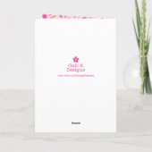 Cute Pink Unicorn Flowers, gepersonaliseerd op zat Kaart (Achterkant)