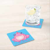 Cute Pink Unicorn Frog Kartonnen Onderzetters (Insitu)