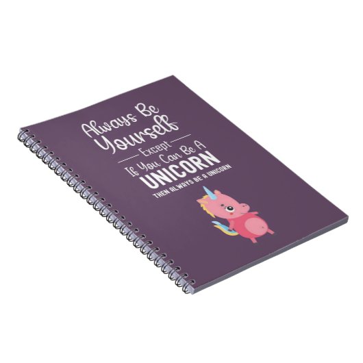 Cute Pink Unicorn Gifts Girls Kids Purple Girly Notitieboek (Rechterzijde)