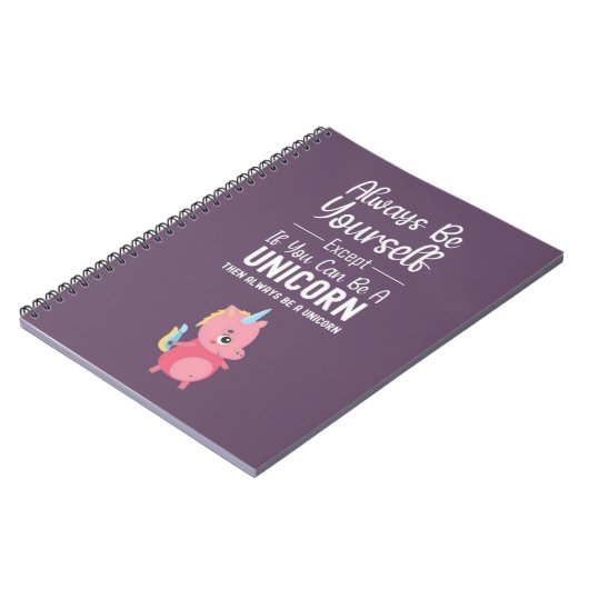 Cute Pink Unicorn Gifts Girls Kids Purple Girly Notitieboek (Linkerzijde)