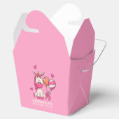 Cute Pink Unicorn Girl Birthday Party Bedankdoosjes (Geopend)