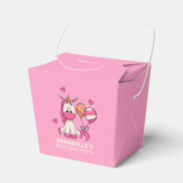 Cute Pink Unicorn Girl Birthday Party Bedankdoosjes