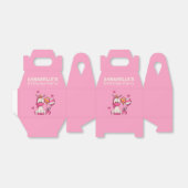 Cute Pink Unicorn Girl Birthday Party Bedankdoosjes (Uitgevouwen)