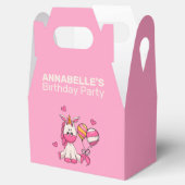 Cute Pink Unicorn Girl Birthday Party Bedankdoosjes (Geopend)
