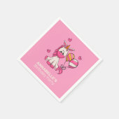 Cute Pink Unicorn Girl Birthday Party Servet (Hoek)