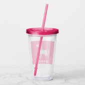 Cute Pink Unicorn Girls Acryl Drinkbeker (Achterkant)