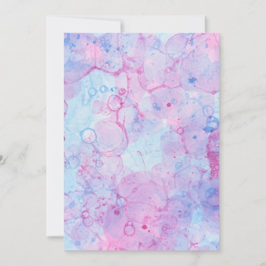 Cute Pink Unicorn Girl's Birthday Party Kaart (Achterkant)