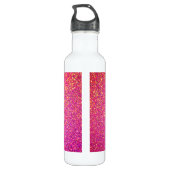 Cute Pink Unicorn Glitter Personalized Kinderen Waterfles (Achterkant)