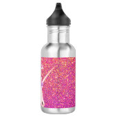Cute Pink Unicorn Glitter Personalized Kinderen Waterfles (Rechts)