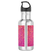 Cute Pink Unicorn Glitter Personalized Kinderen Waterfles (Achterkant)