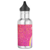 Cute Pink Unicorn Glitter Personalized Kinderen Waterfles (Links)