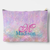 Cute Pink Unicorn Glitter rhinestone Drip monogram Etui (Achterkant)