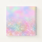 Cute Pink Unicorn Glitter rhinestone Drip monogram Notitieboek (Achterkant)