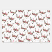 Cute Pink Unicorn kerstpatters roze Inpakpapier Vel (Voorkant 2)
