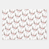 Cute Pink Unicorn kerstpatters roze Inpakpapier Vel (Voorkant)