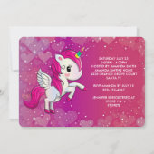 Cute Pink Unicorn met Wings Baby shower Kaart (Achterkant)
