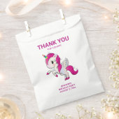 Cute Pink Unicorn met Wings Birthday Bedankzakje (Geknipt)