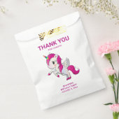 Cute Pink Unicorn met Wings Birthday Bedankzakje (Gezegeld)