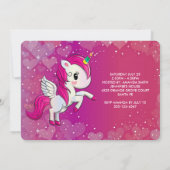 Cute Pink Unicorn met Wings Birthday Kaart (Achterkant)