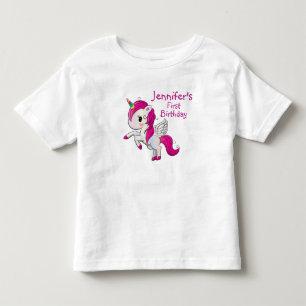 Cute Pink Unicorn met Wings Birthday Kinder Shirts