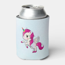 Cute Pink Unicorn met Wings Blikjeskoeler