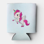 Cute Pink Unicorn met Wings Blikjeskoeler (Voorkant)