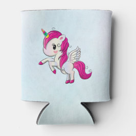 Cute Pink Unicorn met Wings Blikjeskoeler