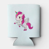 Cute Pink Unicorn met Wings Blikjeskoeler (Achterkant)