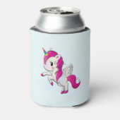 Cute Pink Unicorn met Wings Blikjeskoeler (Blikje Achterkant)