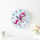 Cute Pink Unicorn met Wings Grote Klok (Huis)
