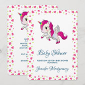 Cute Pink Unicorn met Wings Kaart (Voorkant / Achterkant)