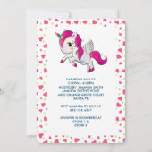 Cute Pink Unicorn met Wings Kaart (Achterkant)