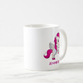 Cute Pink Unicorn met Wings Koffiemok (Voorkant rechts)