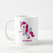 Cute Pink Unicorn met Wings Koffiemok (Links)