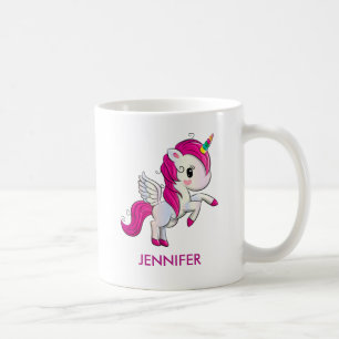 Cute Pink Unicorn met Wings Koffiemok