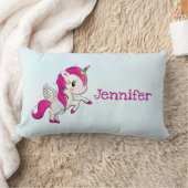 Cute Pink Unicorn met Wings Kussen (Deken)