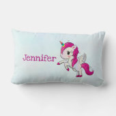 Cute Pink Unicorn met Wings Kussen (Achterkant)