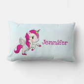 Cute Pink Unicorn met Wings Kussen (Voorkant)