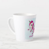 Cute Pink Unicorn met Wings Latte Mok (Linkerhoek)