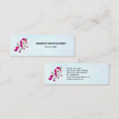Cute Pink Unicorn met Wings Mini Visitekaartje (Voorkant / Achterkant)
