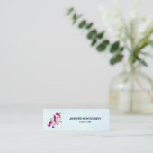 Cute Pink Unicorn met Wings Mini Visitekaartje (Staand voorkant)