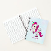 Cute Pink Unicorn met Wings Notitieboek (Binnen)